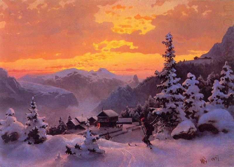 Hans Gude Winter Afternoon china oil painting image